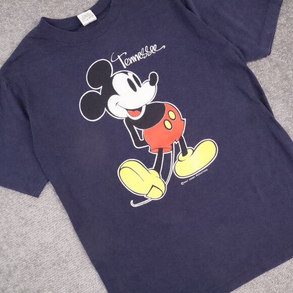 VTG 80s Velva Sheen Mickey Mouse Tennessee Medium Blue Short Sleeve T-Shirt - Picture 8 of 9